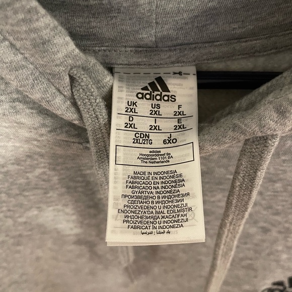 Adidas essentials - Mens Dark Gray Fleece Hoodie - Picture 2 of 3